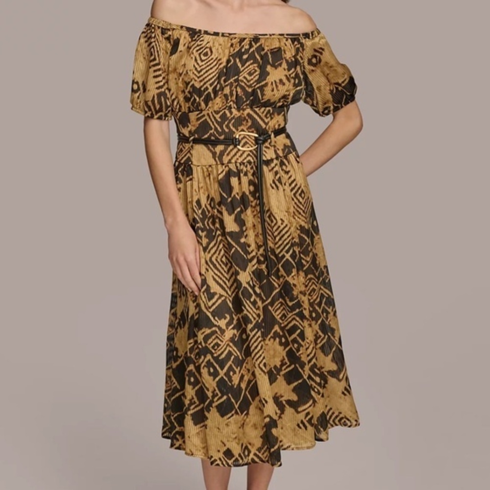 Donna Karan‎ New York - Off The Shoulder Midi Dress